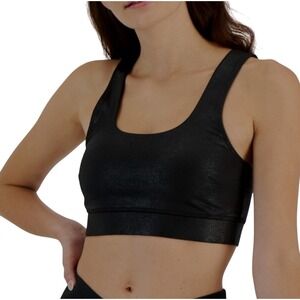 Jenni‎ Bralette Bra Women XL Plus Black Square-Neck Crackle Texture MPR $25